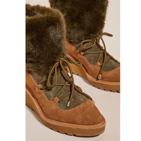 Anthropologie Cecelia NY Graham Sherling Wedge Boot 6 Brown NEW - Picture 3 of 13